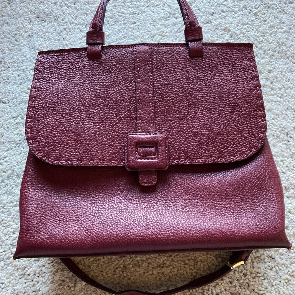Lucque Burgundy leather purse, never used